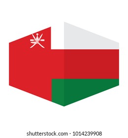 flag of Oman,vector illustration of Oman flag, official colors and proportion correctly. National Flag of Oman, A Flag Illustration within a Sign of the country of Oman.
