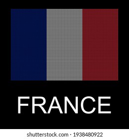 There’s a flag on black background that used dots effect. It is FRANCE flag. Concept about nation, country, symbol, independence and etc.