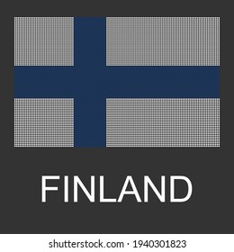There’s a flag on black background that used dots effect. It is FINLND flag. Concept about nation, country, symbol, independence and etc.