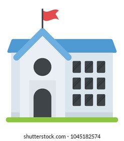 A flag on building symbolising educational building