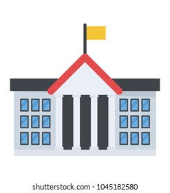 A flag on building symbolising educational building