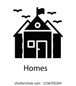 A flag on building symbolising educational building