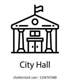 A flag on building symbolising educational building