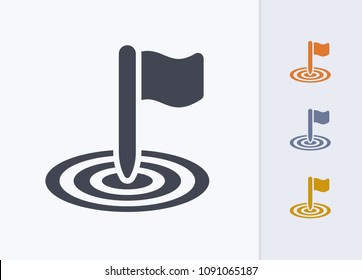 Flag on Bullseye - Pastel Cutwork Icons. A professional, pixel-aligned icon.