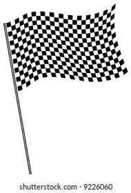 Flag on finish. Vector illustration. It is isolated on a white background.