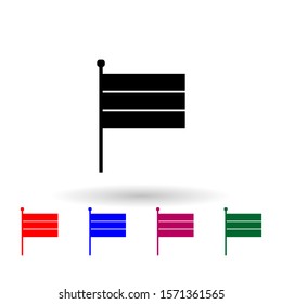 Flag on flagpole multi color icon. Simple glyph, flat vector of russia icons for ui and ux, website or mobile application