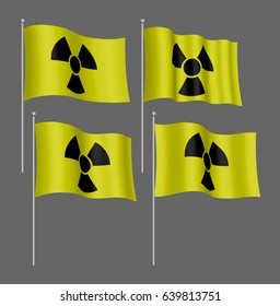 flag on the flagpole with the radiation sign