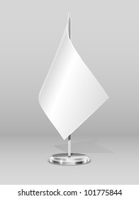 flag on flagstaff and support vector illustration EPS10. Transparent objects and opacity masks used for shadows and lights drawing