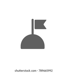 Flag on land icon vector