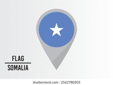 Somalıa Flag on Location Pin. vector illustration