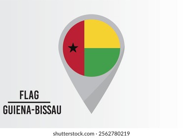 Guıena-Bıssau Flag on Location Pin. vector illustration