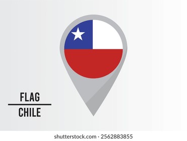 Chıle Flag on Location Pin. vector illustration