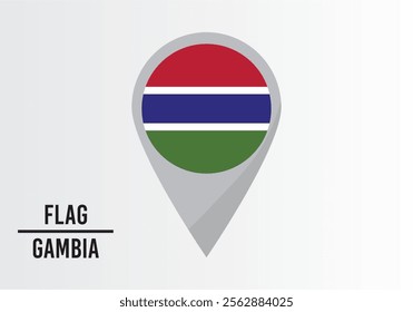 Gambıa Flag on Location Pin. vector illustration