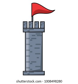 Flag on medieval tower