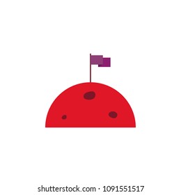 flag on the moon colored icon. Element of web icon for mobile concept and web apps. Colored isolated flag on the moon icon can be used for web and mobile. Premium icon on white background