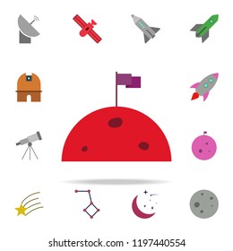 flag on the moon colored icon. Colored Space icons universal set for web and mobile