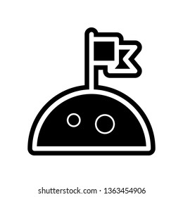 flag on the moon icon. Element of Science for mobile concept and web apps icon. Glyph, flat icon for website design and development, app development