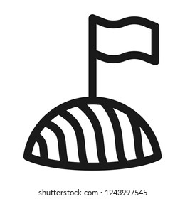 Flag on the moon icon. Line style