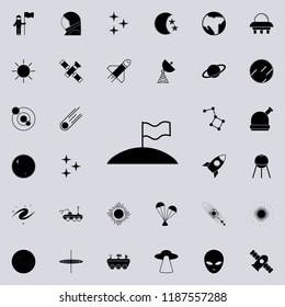 flag on the moon icon. Space icons universal set for web and mobile