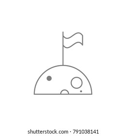 flag on the moon icon. Web element. Premium quality graphic design. Signs symbols collection, simple icon for websites, web design, mobile app, info graphics on white background