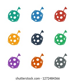 flag on moon icon white background. Editable filled flag on moon icon from success. Trendy flag on moon icon for web and mobile.