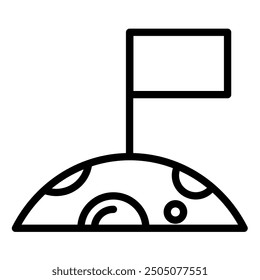 Flag on Moon for Space Icon