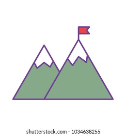 Flag on the mountain design