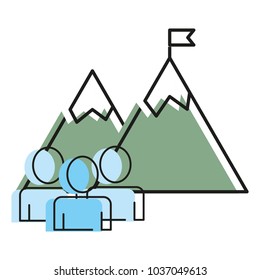 Flag on the mountain design