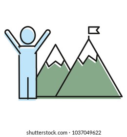 Flag on the mountain design