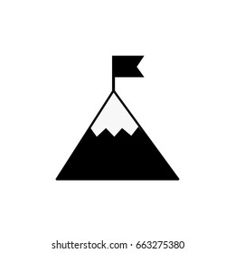 Flag On Mountain Icon