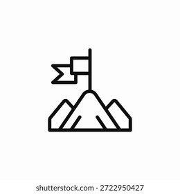 Flagge auf dem Berg, Symbol, Vektorgrafik