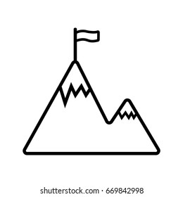 flag on mountain icon, icon web vector