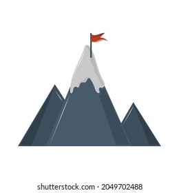 bandera en la cima de la montaña
