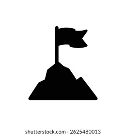 Flag on Mountain Peak - Achievement and Milestone Icon