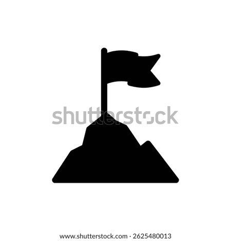 Flag on Mountain Peak - Achievement and Milestone Icon