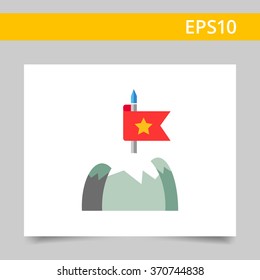 Flag on mountain top
