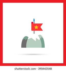 Flag on mountain top