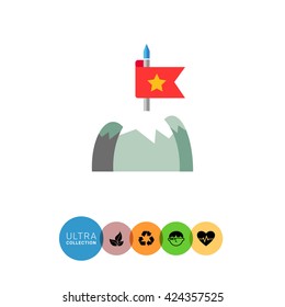 Flag on mountain top