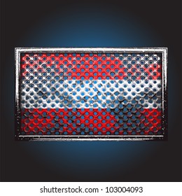 flag on old metal made in vector