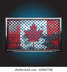 flag on old metal made in vector