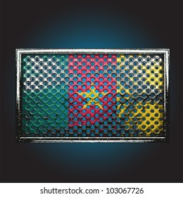flag on old metal made in vector