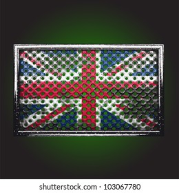 flag on old metal made in vector