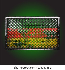 flag on old metal made in vector