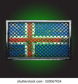 flag on old metal made in vector