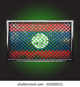 flag on old metal made in vector