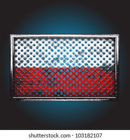 flag on old metal made in vector