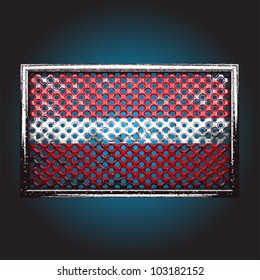 flag on old metal made in vector