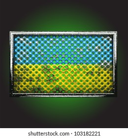 flag on old metal made in vector