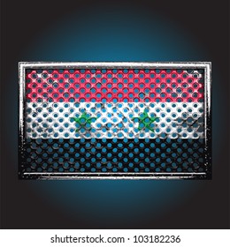 flag on old metal made in vector