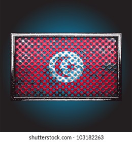 flag on old metal made in vector
